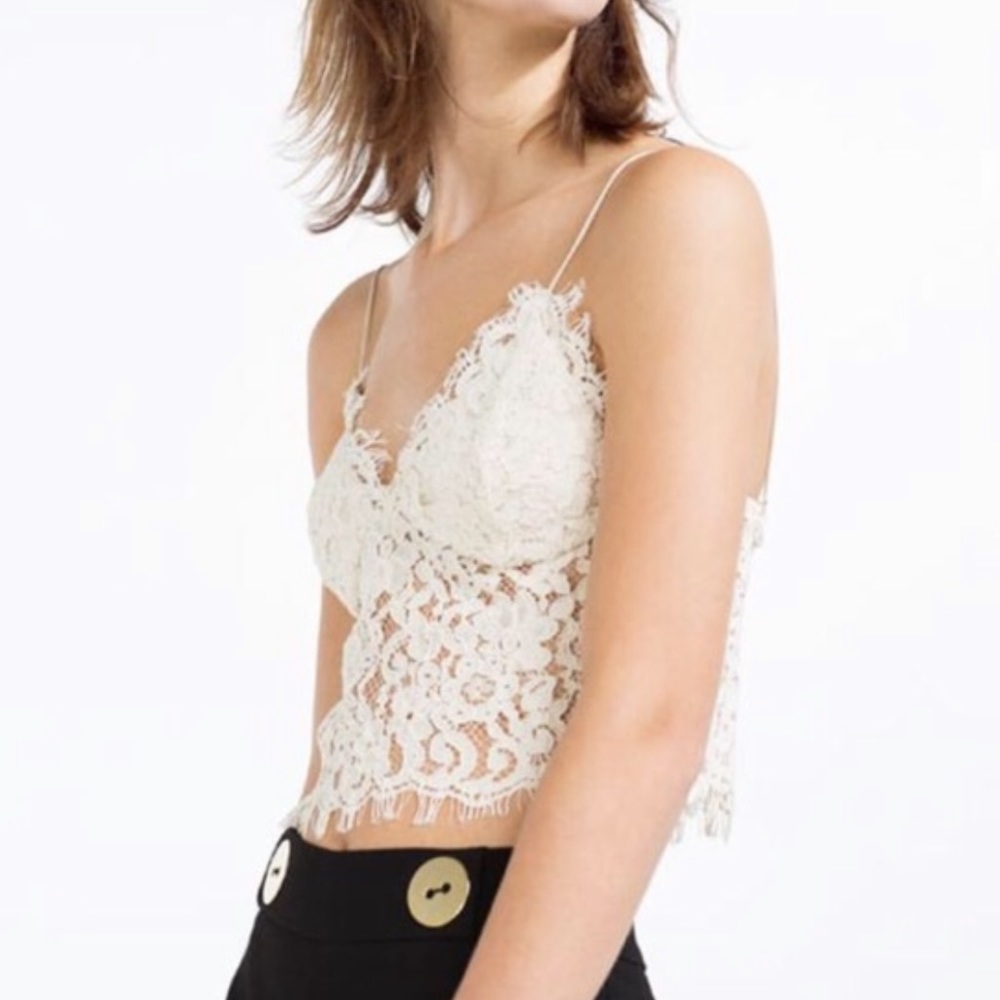 Zara White Lace Cami